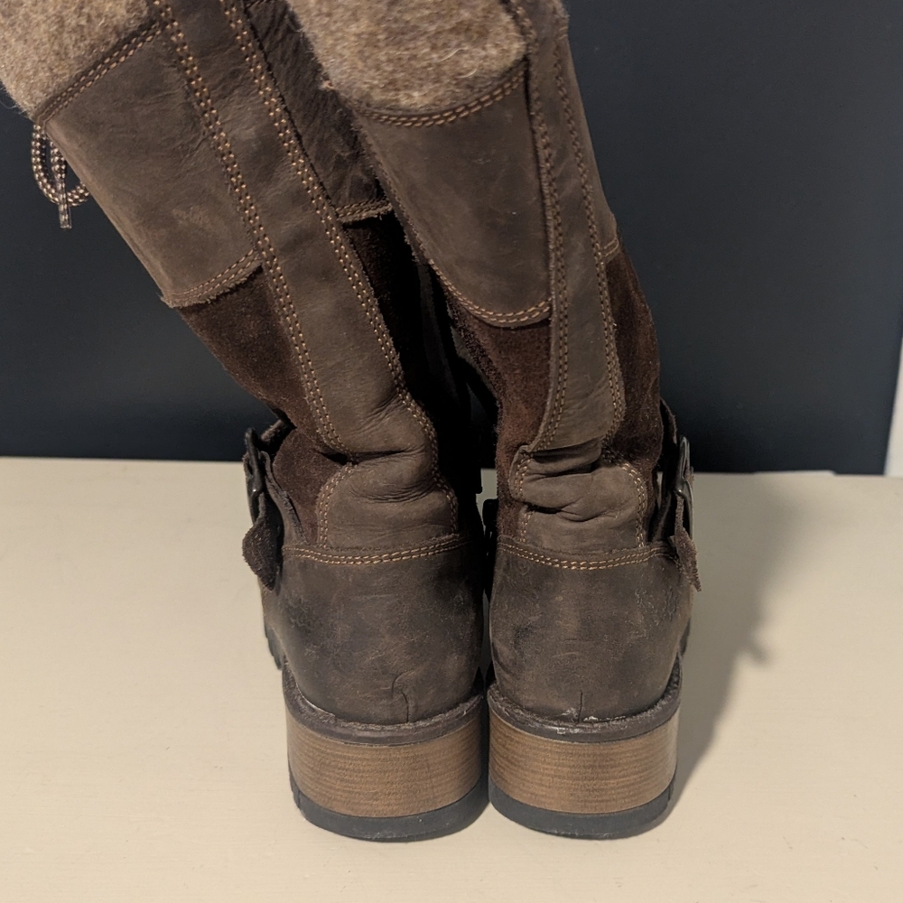 Women's Bos. & Co. Patchwork Wool Lined Lace-Up Boots - Picture 8 of 8